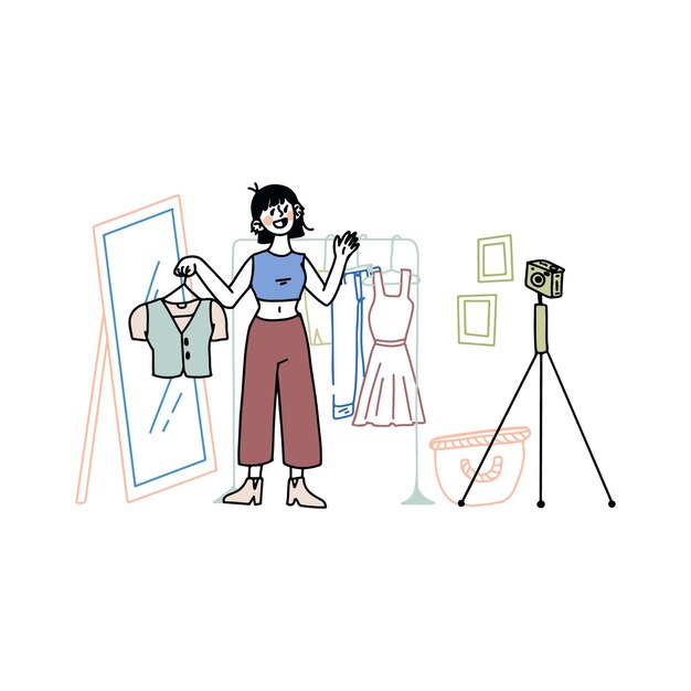 Blogger de estilo dibujado a mano