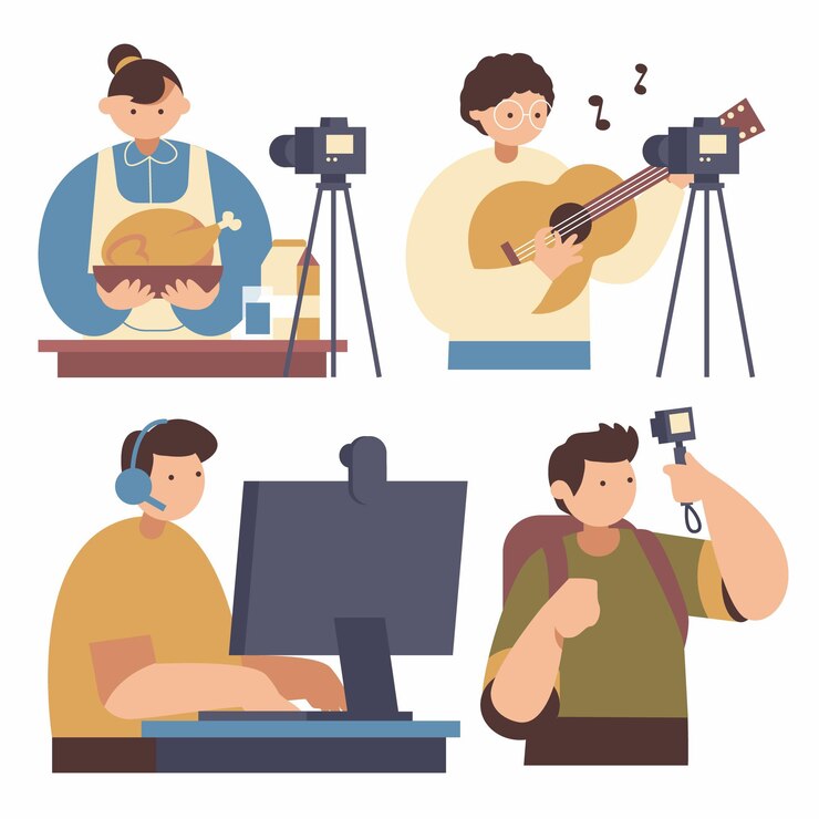 Vector gratuito bloggers en la colección de pantalla