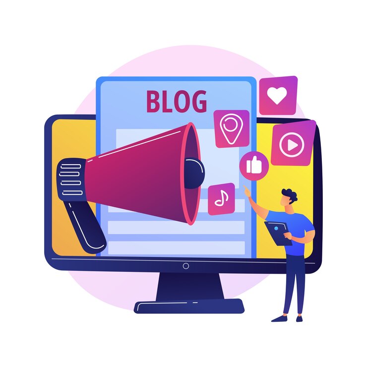 Vector gratuito blogueando divertido. creación de contenido, streaming online, videoblog. chica joven haciendo selfie para red social, compartiendo comentarios, estrategia de autopromoción ilustración de metáfora de concepto aislado de vector