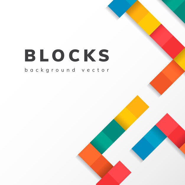 Bloques coloridos en vector de fondo blanco en blanco