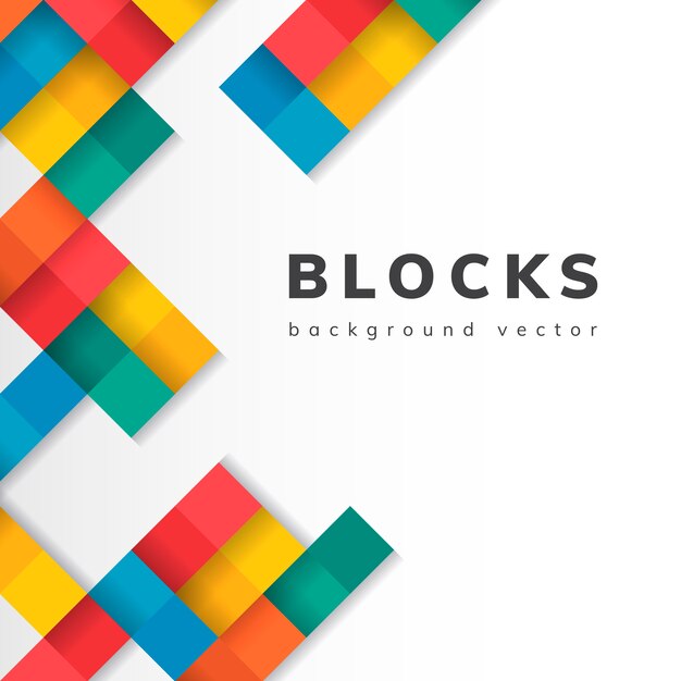 Bloques coloridos en vector de fondo blanco en blanco