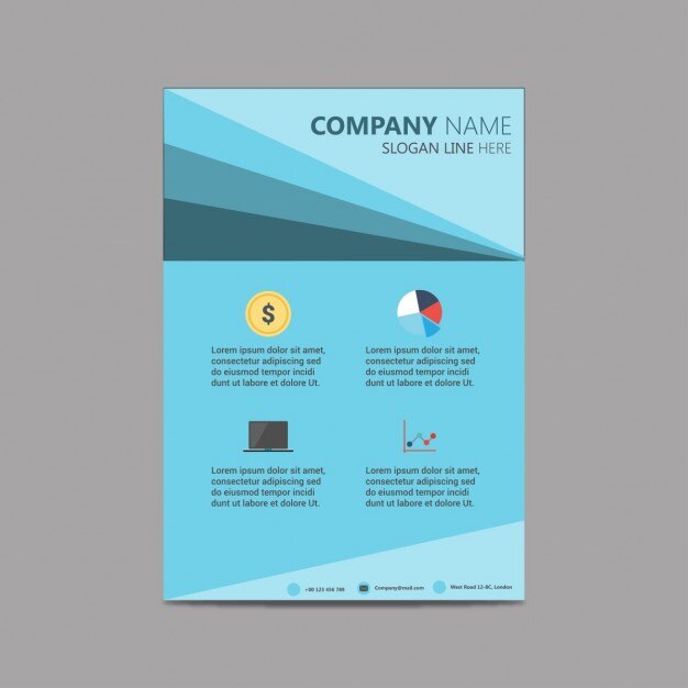 Blue geometric brochure for business