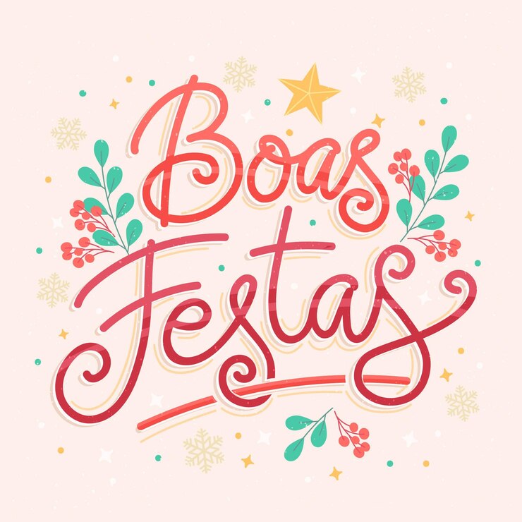 Vector gratuito boas festas - rotulación