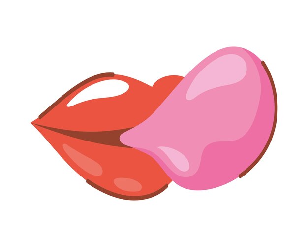 boca con chicle estilo retro