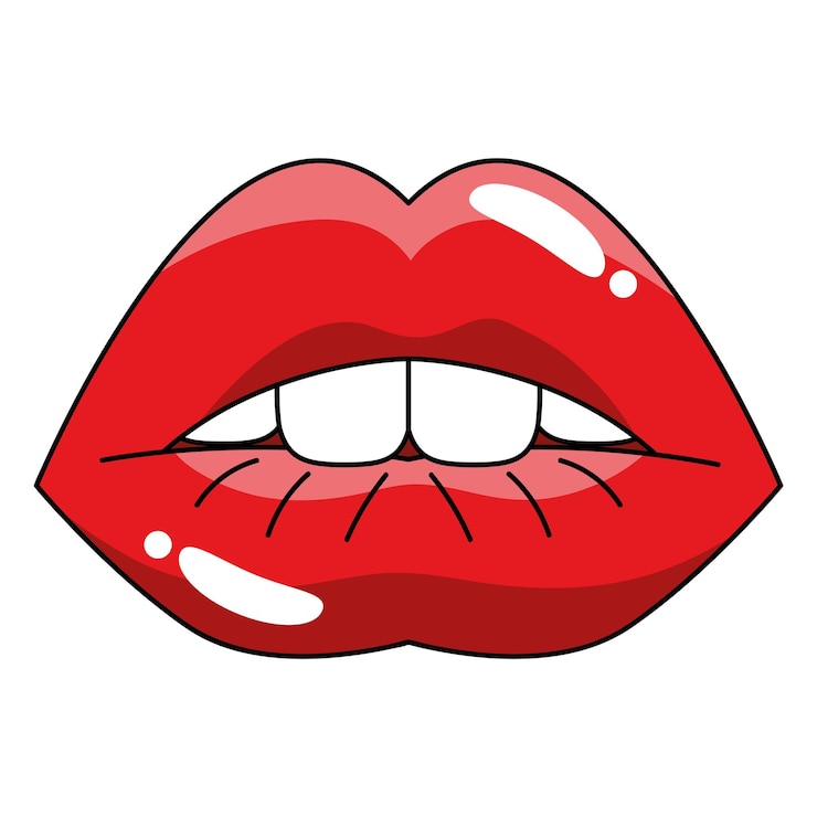 Vector gratuito boca pop art rojo