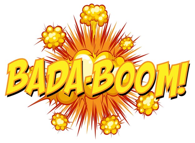 Bocadillo de diálogo cómico con texto bada-boom