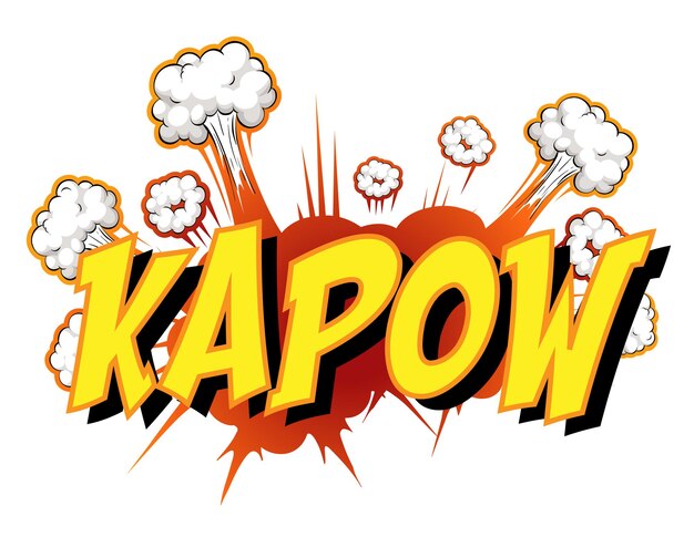 Bocadillo de diálogo cómico con texto kapow