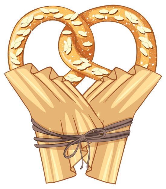 Bocadillo de pan de pretzel aislado