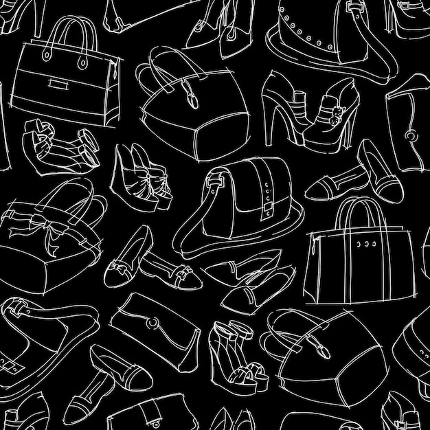 Boceto accesorio de moda para mujer sin costuras