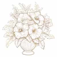 Vector gratuito boceto arte decoración inspirado grandes arreglos florales