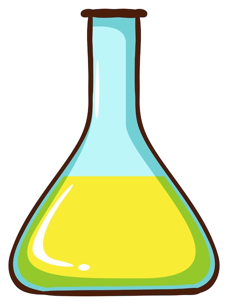 Un boceto de color simple de una cristalería de laboratorio