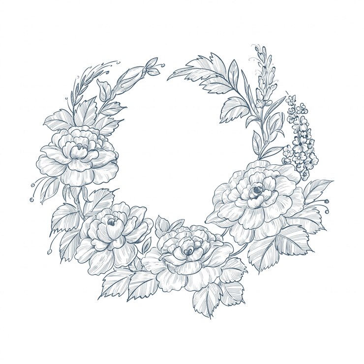 Vector gratuito boceto decorativo vintage artístico boda fondo floral