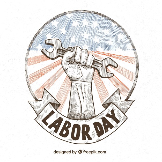Boceto de insignia americana del día del trabajo 