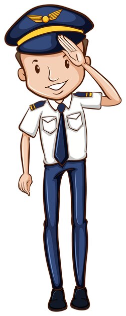 Un boceto de un piloto feliz