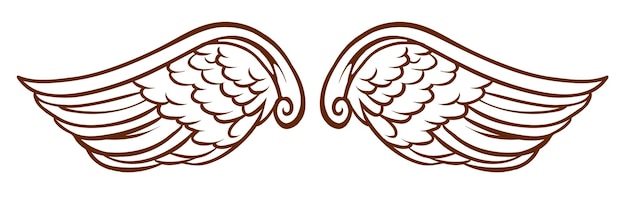 Vector gratuito un boceto simple de las alas de un ángel.