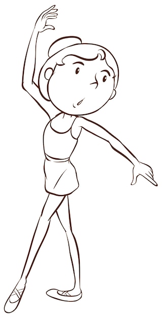 Un boceto simple de una bailarina de ballet.