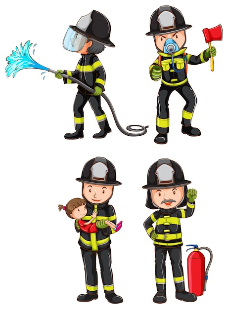 Un boceto simple de bomberos.