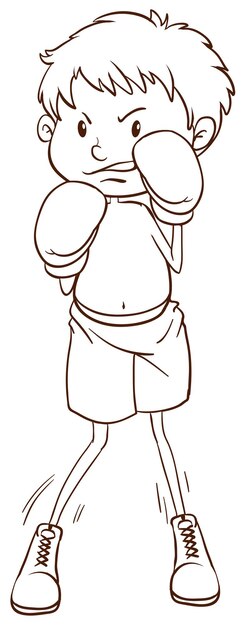 Un boceto simple de un boxeador.