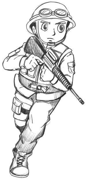 Un boceto de un soldado.