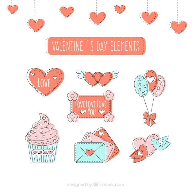 Bocetos de cosas de san valentín