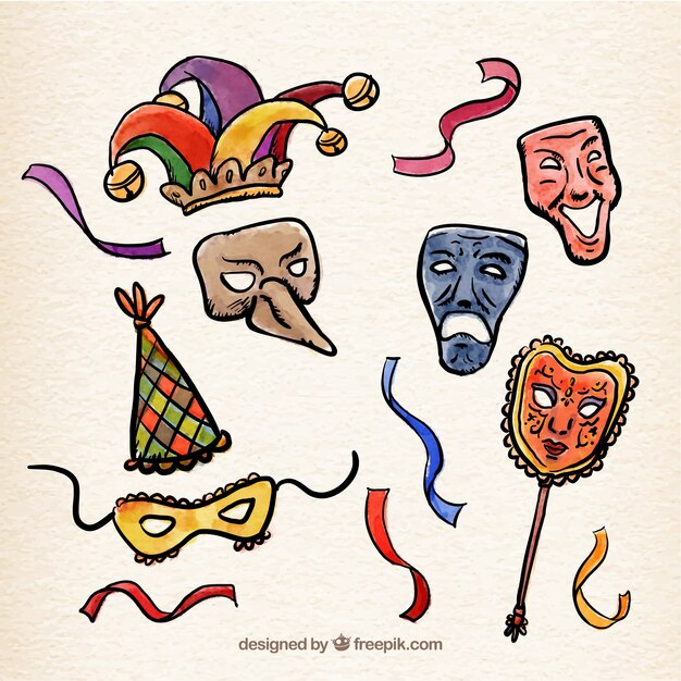 Bocetos de elementos de carnaval