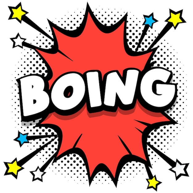 Boing Pop art comic speech bubbles libro efectos de sonido