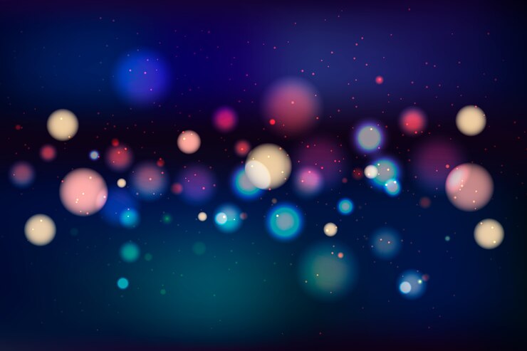 Vector gratuito bokeh efecto de luces sobre fondo oscuro