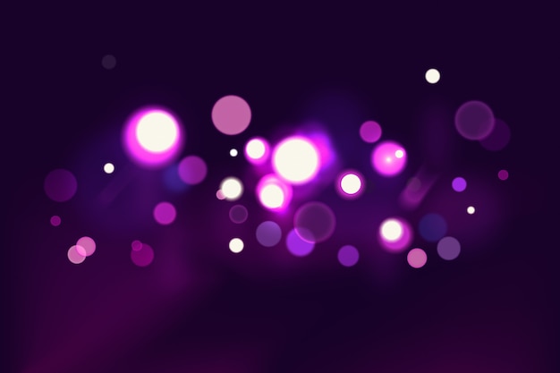 Vector gratuito bokeh efecto de luces sobre fondo oscuro