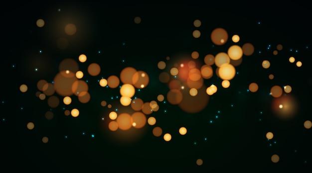 Vector gratuito bokeh efecto de luces sobre fondo oscuro