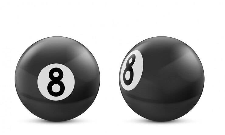 Vector gratuito bola de billar negro ocho aislado en blanco