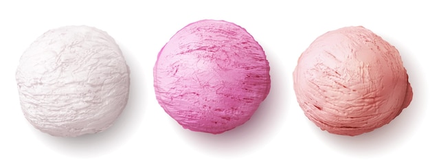 Bola de helado realista vector scoop sundae
