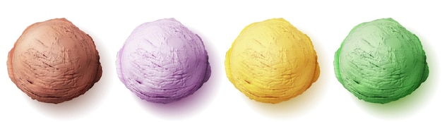 Bola de helado realista vector scoop sundae