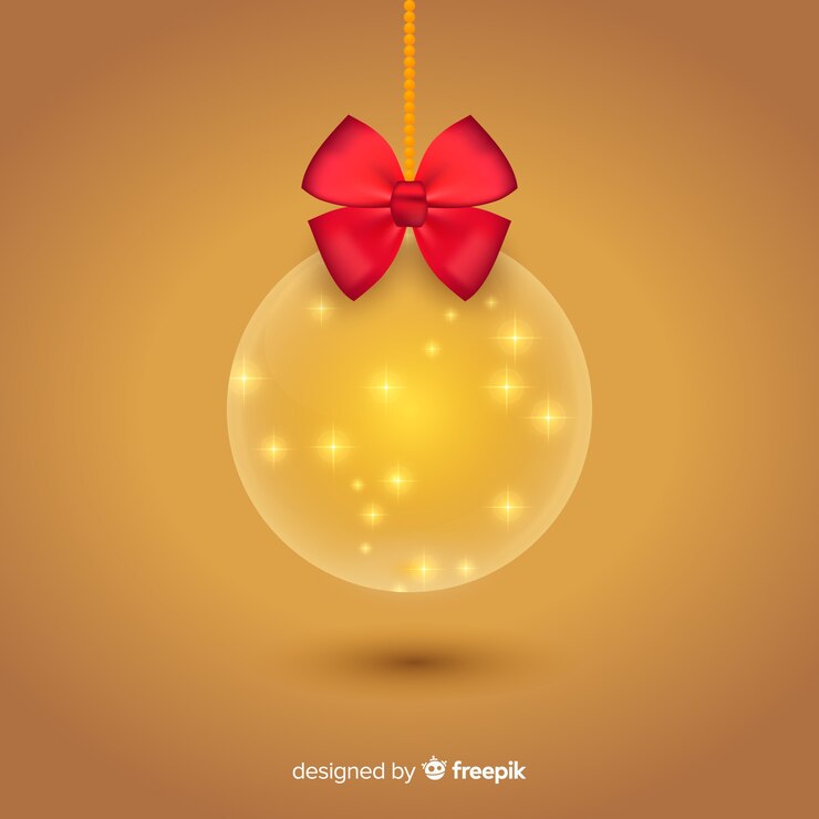 Vector gratuito bola de navidad de cristal naranja con gradiente