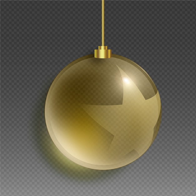 Bola de navidad de cristal en tonos dorados y estrella