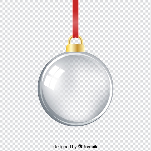 Vector gratuito bola de navidad translucida y elegante