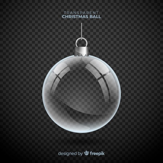 Bola de navidad transparente con estilo elegante