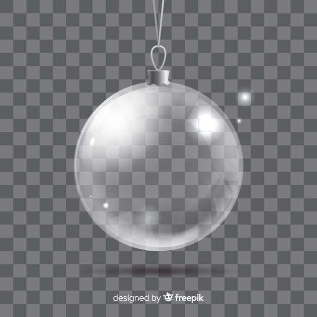 Bola de navidad transparente con estilo elegante