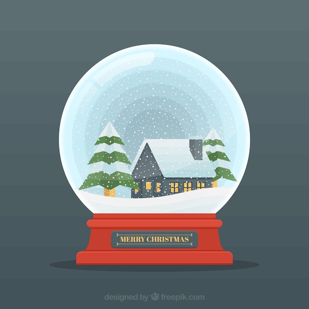 Vector gratuito bola de nieve decorativa navideña