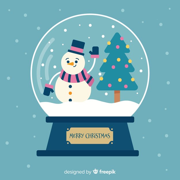 Bola de nieve de navidad dibujada a mano