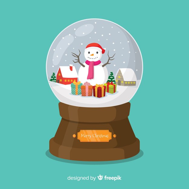 Bola de nieve navidad muñeco de nieve plano