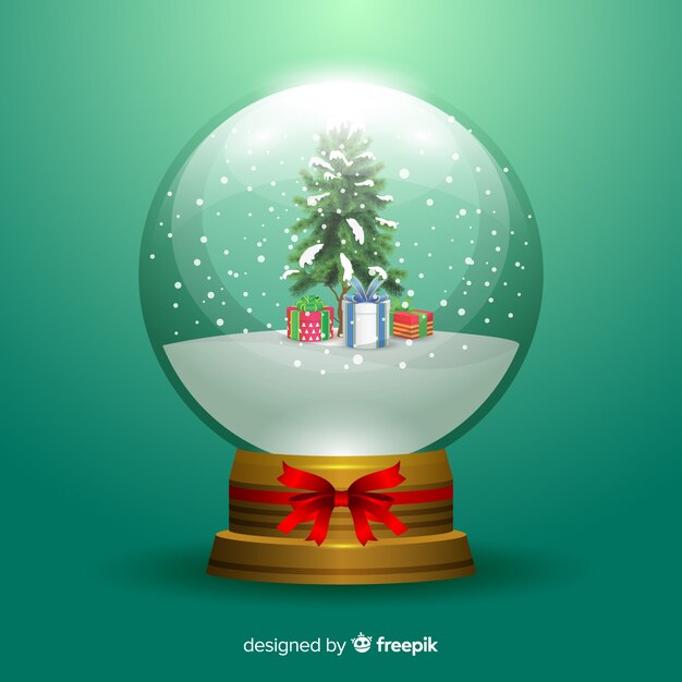 Bola de nieve de Navidad con regalos