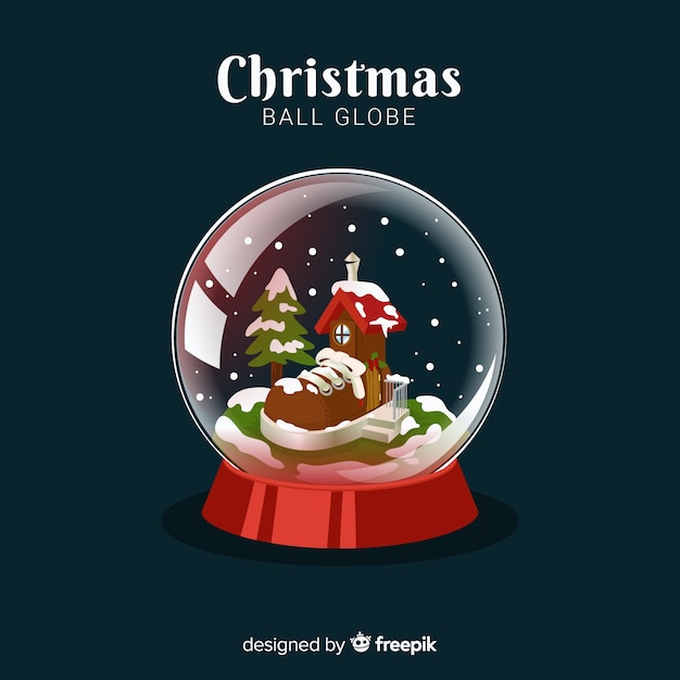 Vector gratuito bola de nieve de navidad