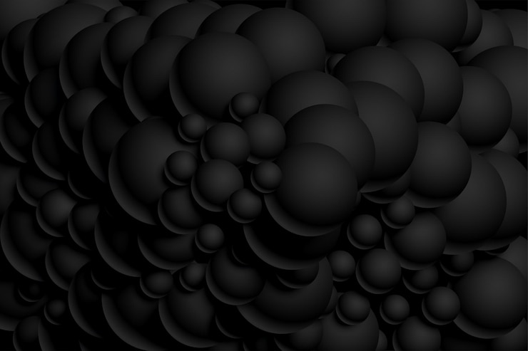 Vector gratuito bolas 3d oscuras realistas apiladas juntas diseño de fondo