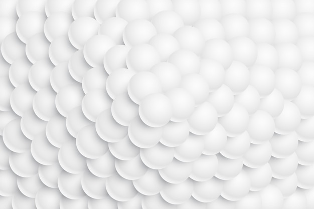Bolas blancas esfera 3d apiladas en forma de montaña