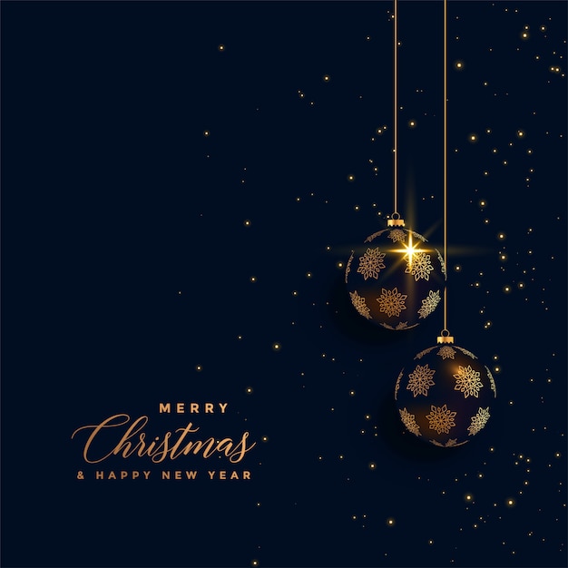 Bolas chrstimas de oro premium sobre fondo oscuro