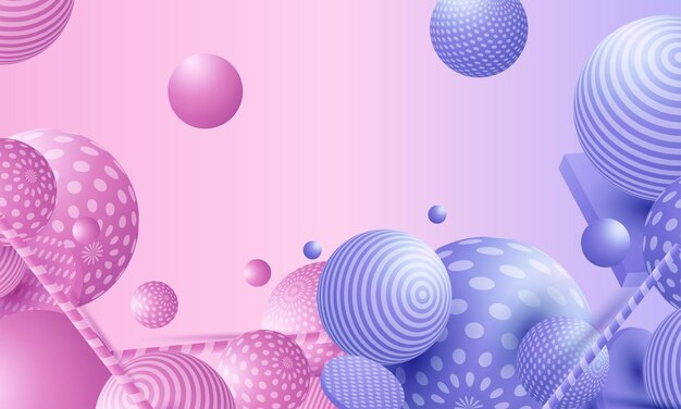 Bolas decorativas multicolores. Ilustración de vector abstracto.