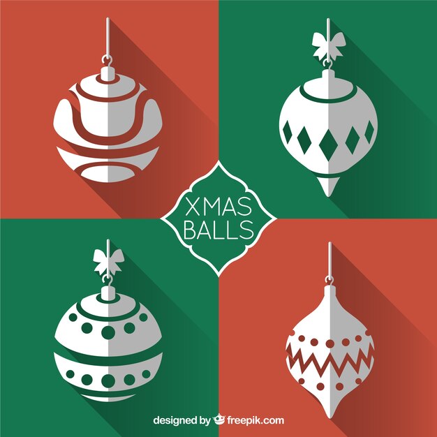 Vector gratuito bolas de navidad blancas