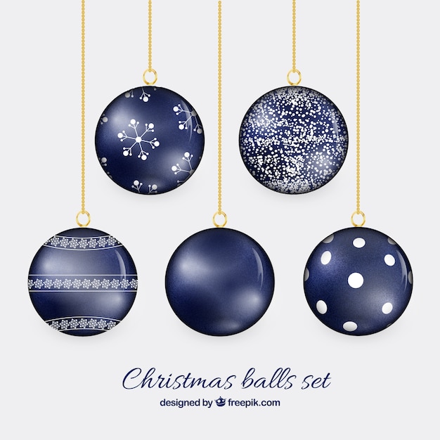 Bolas de Navidad de color azul marino