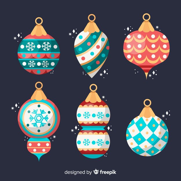 Bolas navidad coloridas realistas
