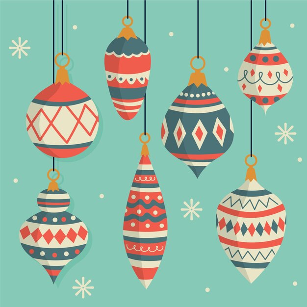 Bolas de Navidad coloridas vintage